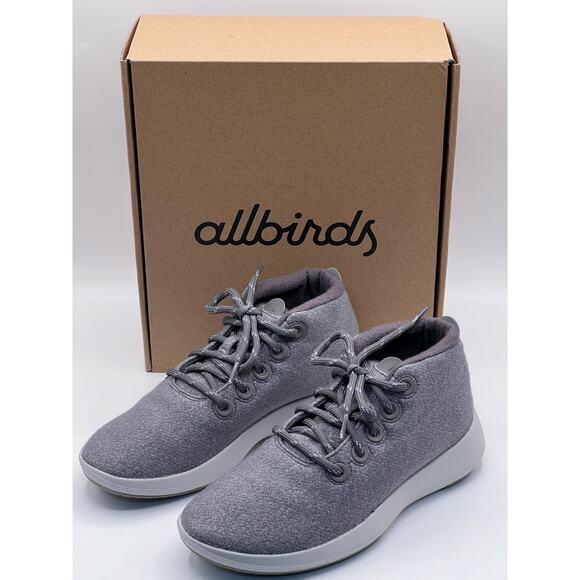 Allbirds Sneakers Womens 8 Wool Runner-Up Mizzle Med/Light Grey Trainer Shoe NEW - Picture 2 of 10